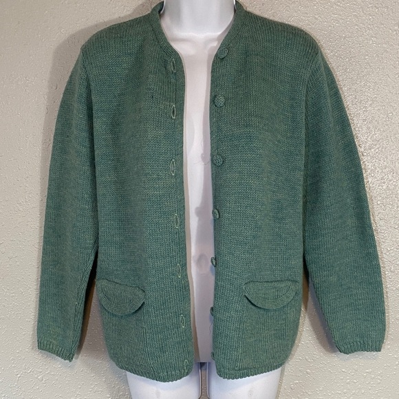 VNTG Sidney Gould Green Knit Cardigan - Picture 1 of 8
